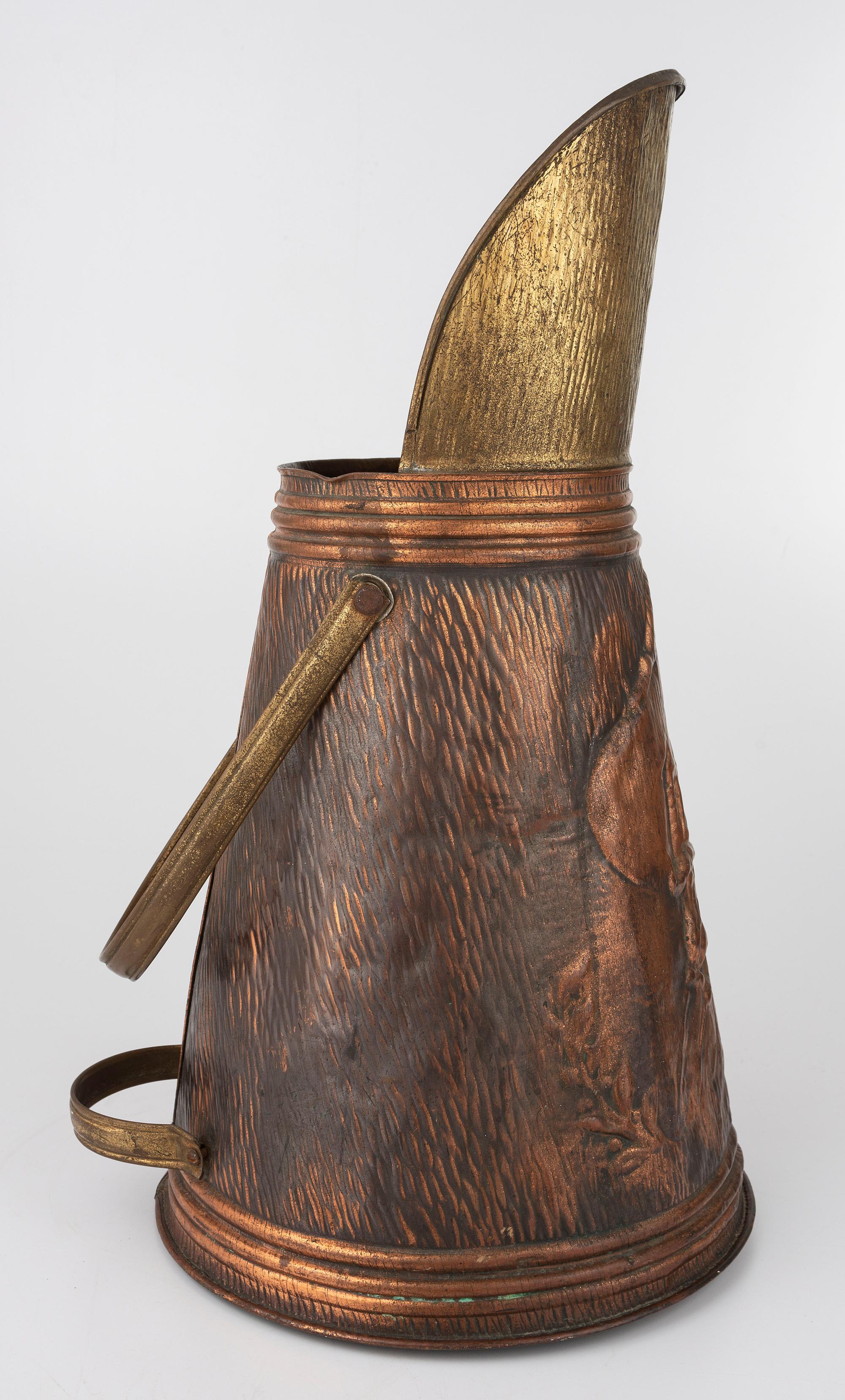 [WILD WEST SHOWS]. Buffalo Bill Cody copper coal scuttle. N.p., n.d.