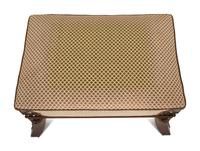 An Egyptian Revival Carved Mahogany Ottoman with Upholstered Seat — 20th Century