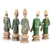 Five Chinese Terracotta Figures of Officials