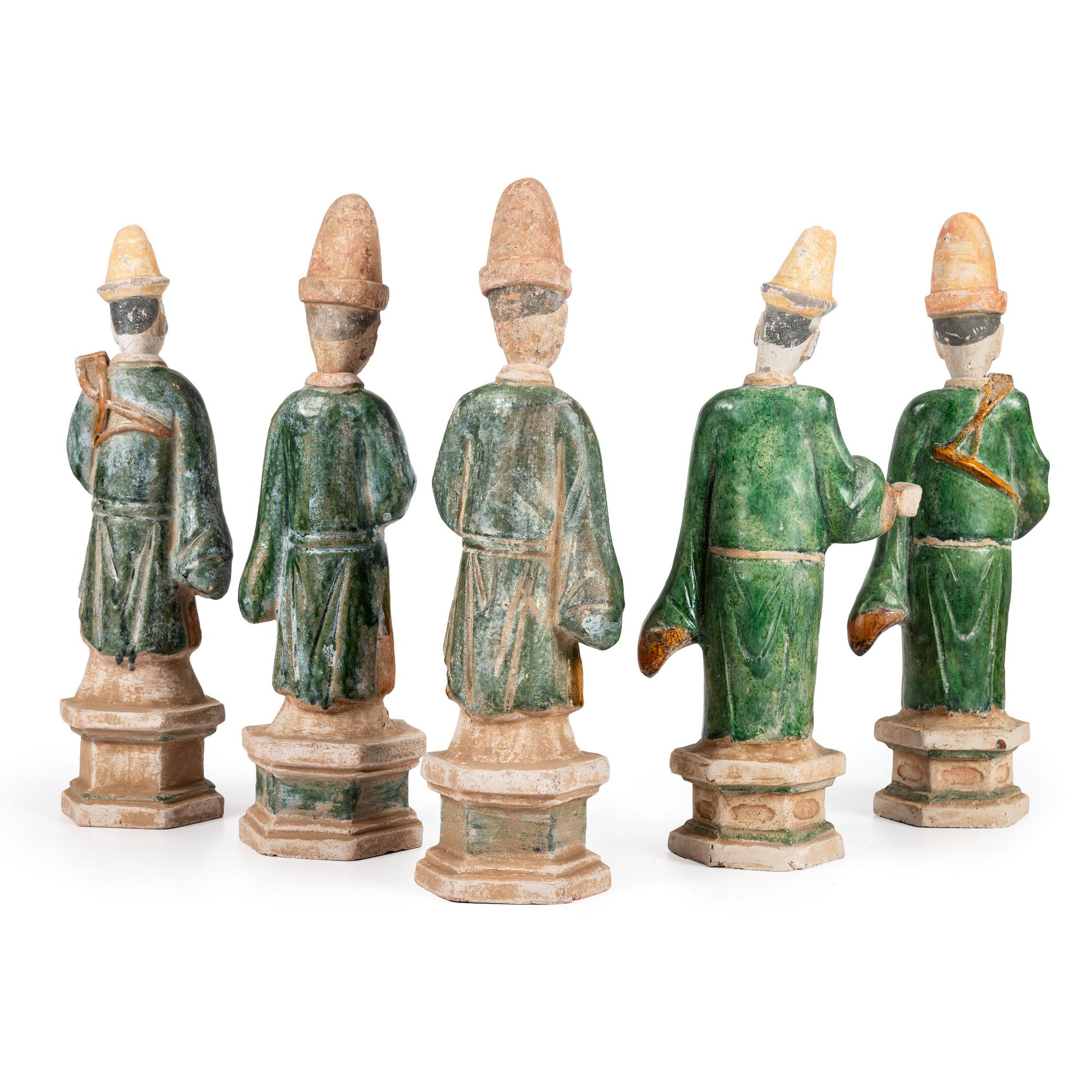 Five Chinese Terracotta Figures of Officials
