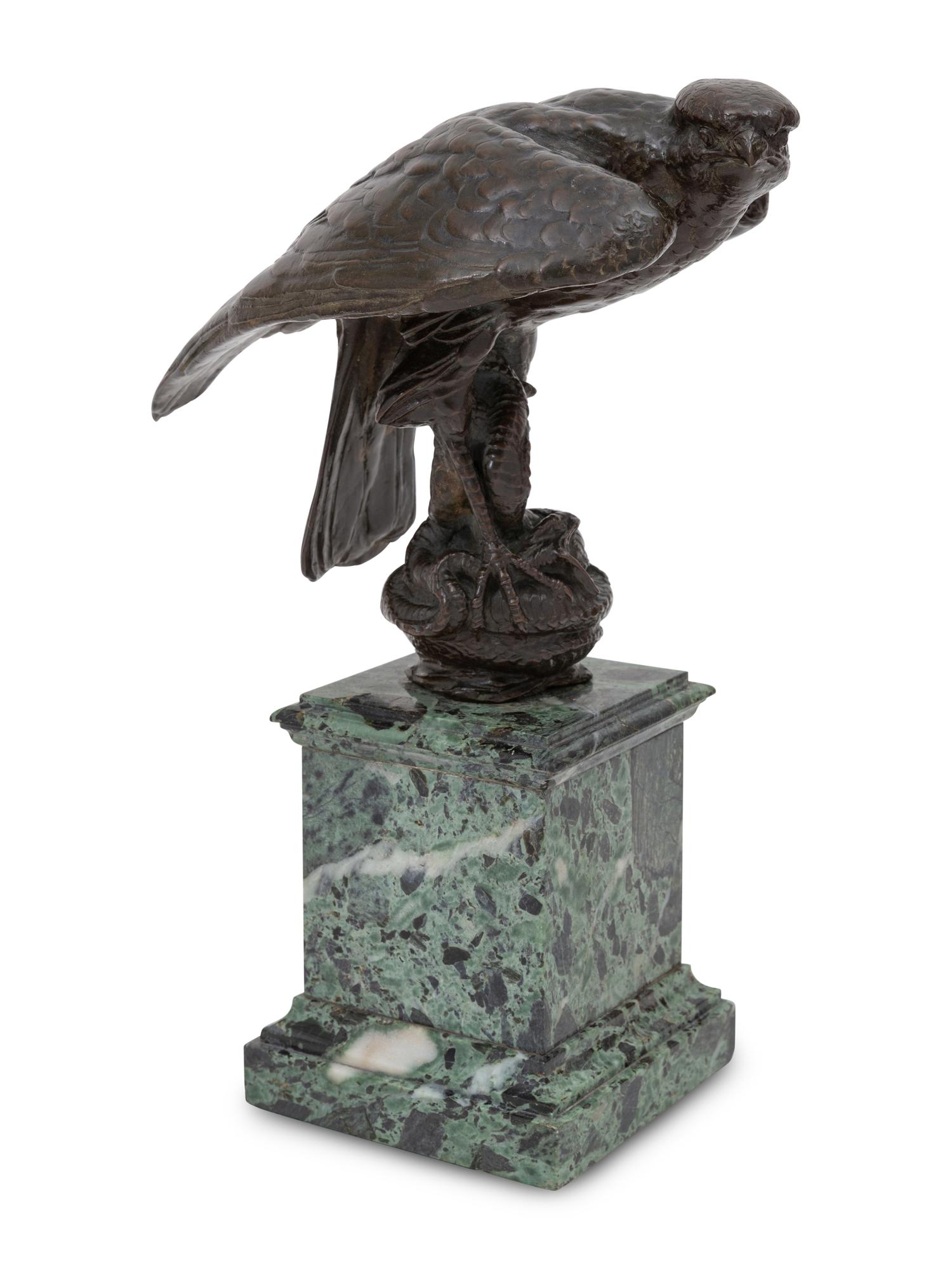 A French Bronze Model of an Eagle Clutching a Snake
