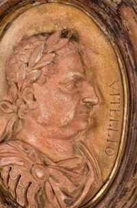 A Pair of Grand Tour Ceramic Bas Relief Plaques Depicting Roman Emperors