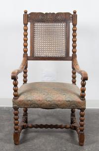 A Louis XIII Style Oak Armchair Height 42 inches. — LATE 19TH CENTURY