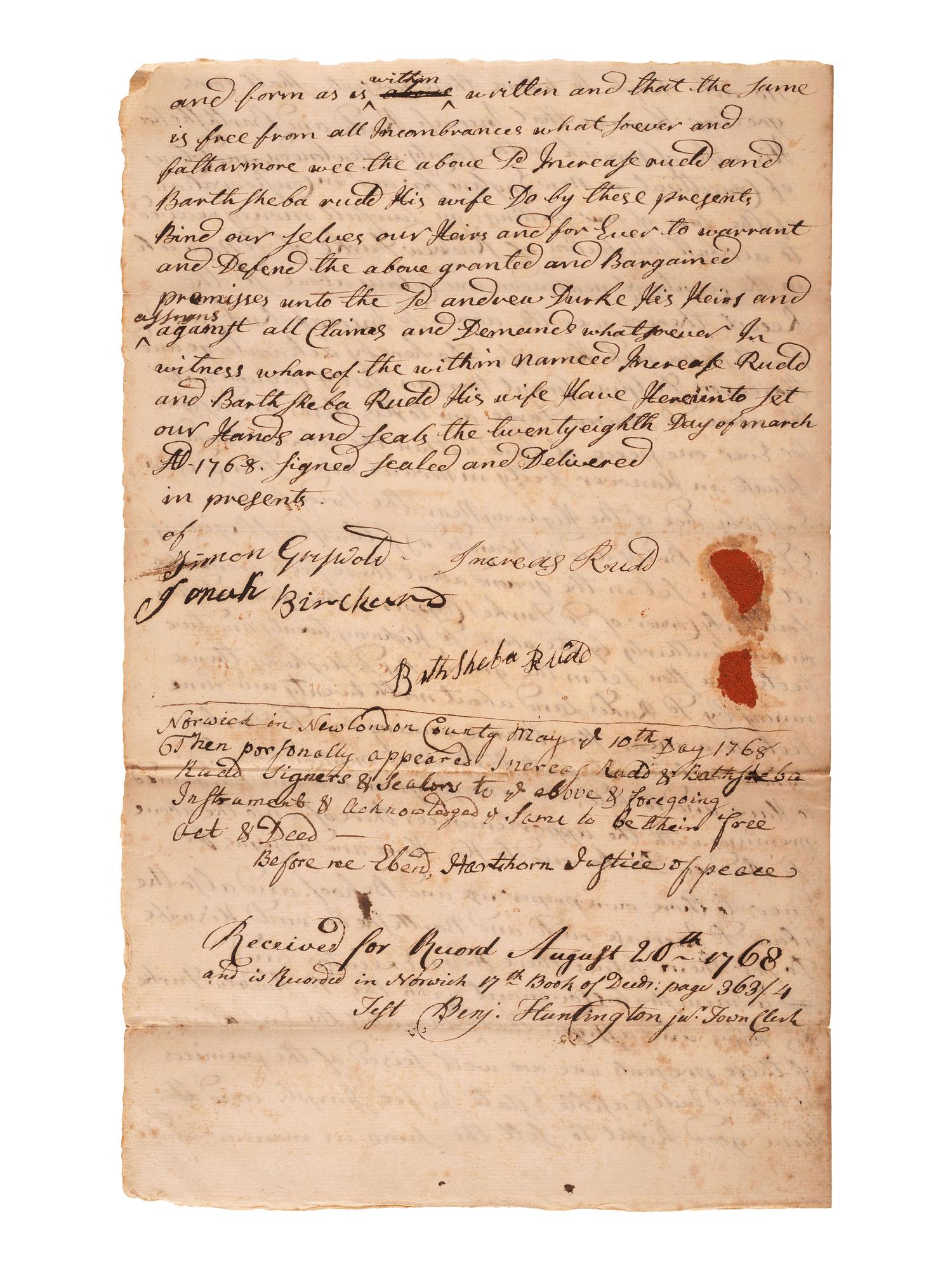 [CONTINENTAL CONGRESS]. A collection of signatures from delegates to the Continental Congress, 1764-1815, comprising: