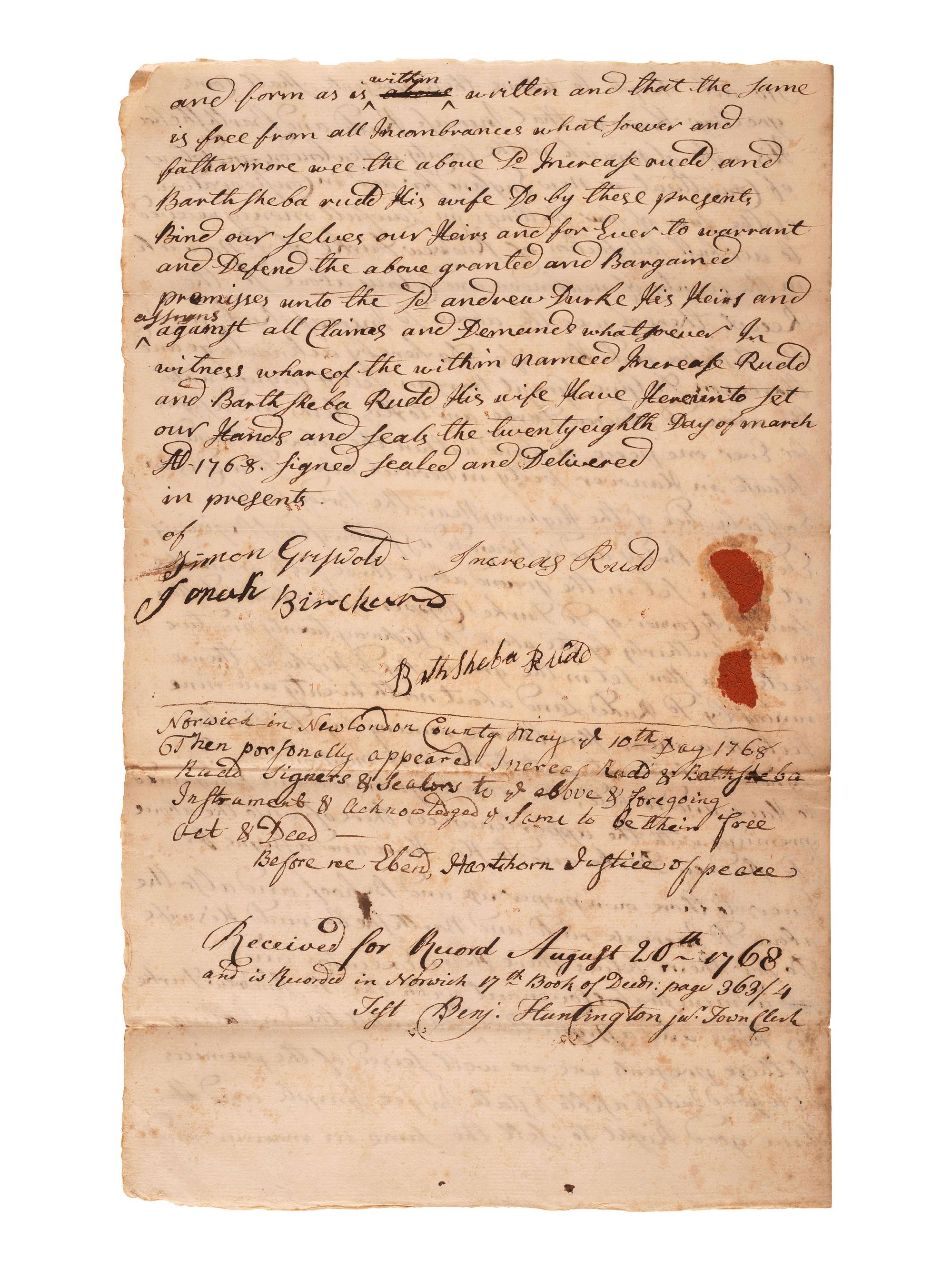 [CONTINENTAL CONGRESS]. A collection of signatures from delegates to the Continental Congress, 1764-1815, comprising: