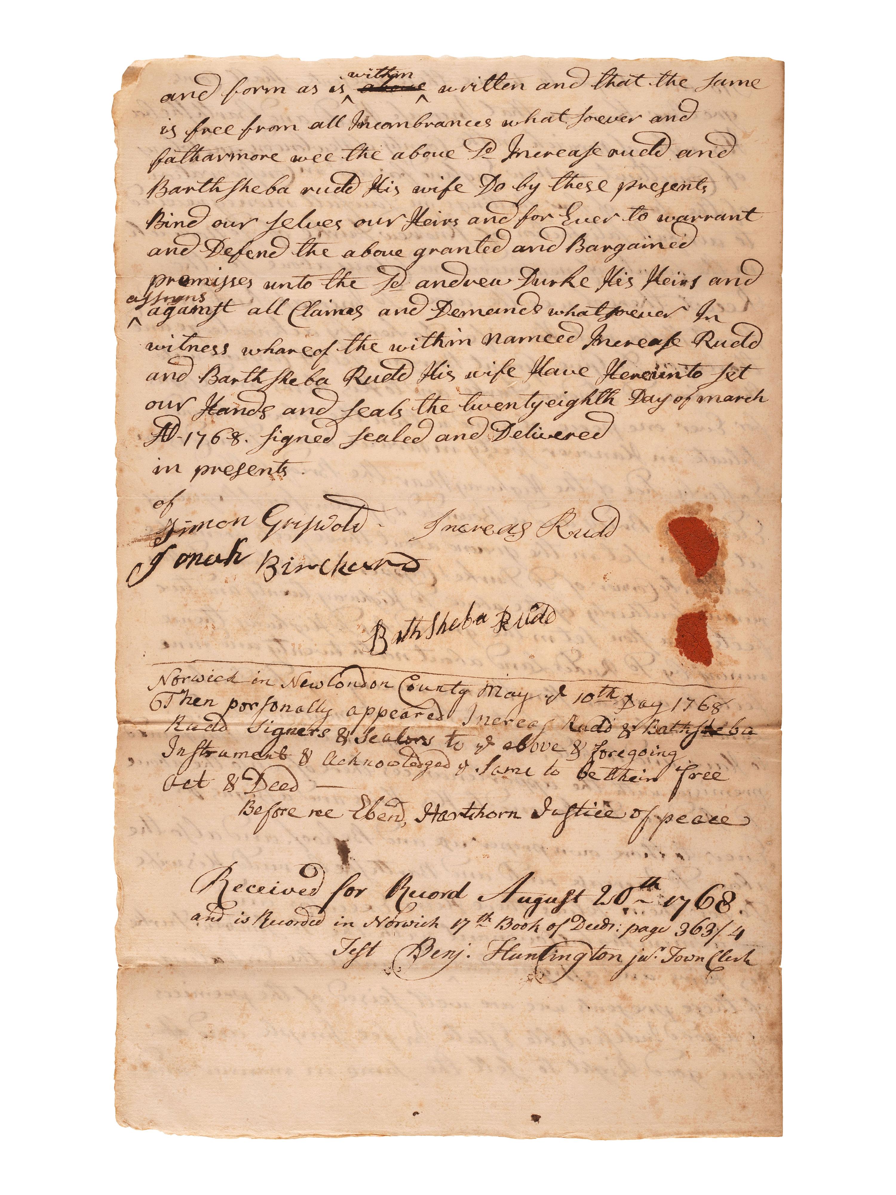 [CONTINENTAL CONGRESS]. A collection of signatures from delegates to the Continental Congress, 1764-1815, comprising: