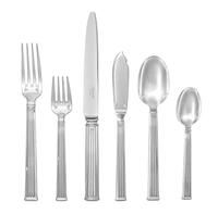 A French Silver-Plate Flatware Service, Christofle, Paris, Triade pattern, comprising: 14 dinner knives 10 dessert knives 8 fish knives