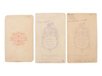 JACKSON, William Henry (1843-1942), photographer]. A group of 3 CDVs of Pawnee scouts, incl. Red Shirt and White Horse.