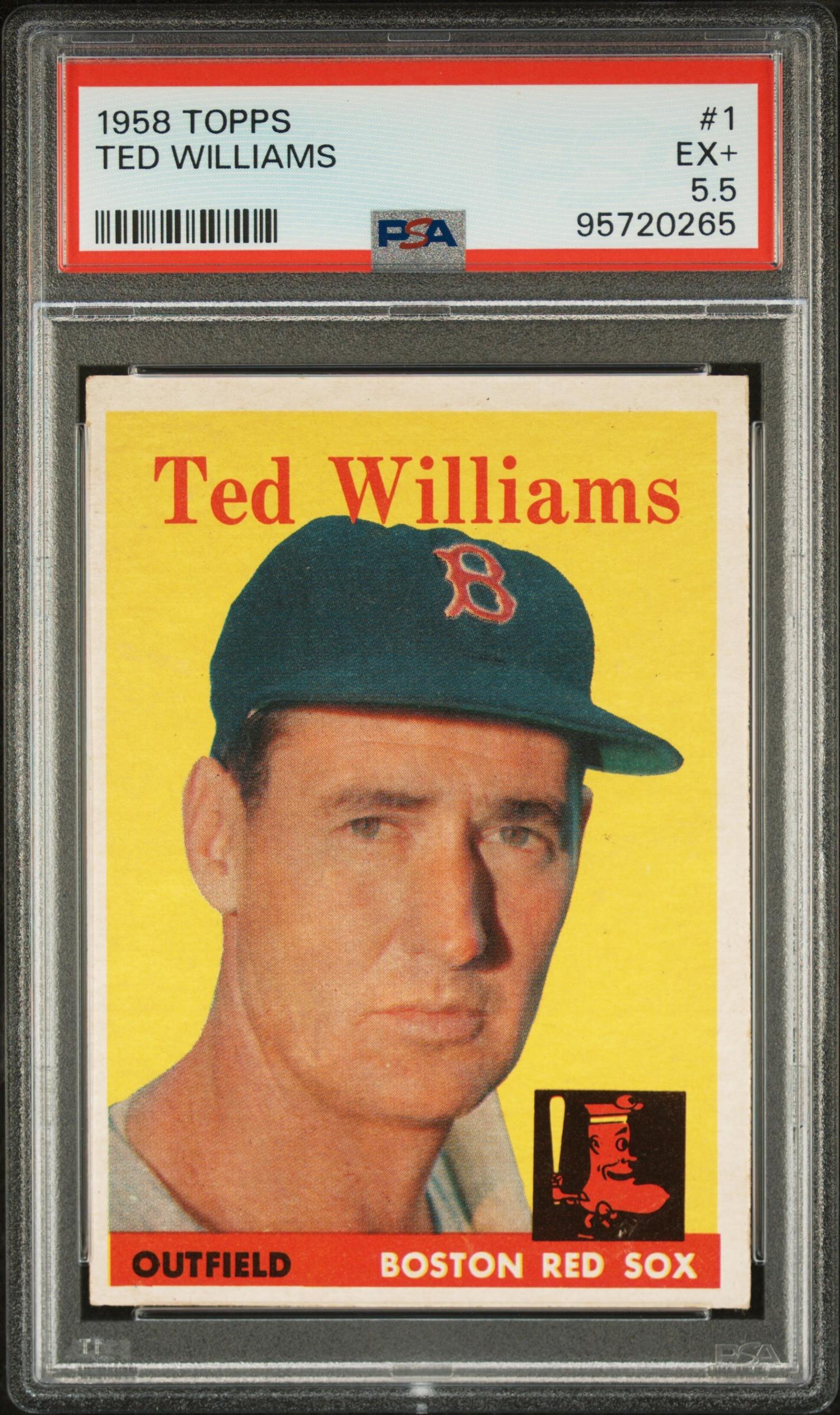A 1958 Topps Ted Williams Baseball Card No. 1 (PSA 5.5 EX)