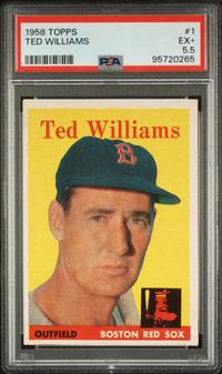 A 1958 Topps Ted Williams Baseball Card No. 1 (PSA 5.5 EX)