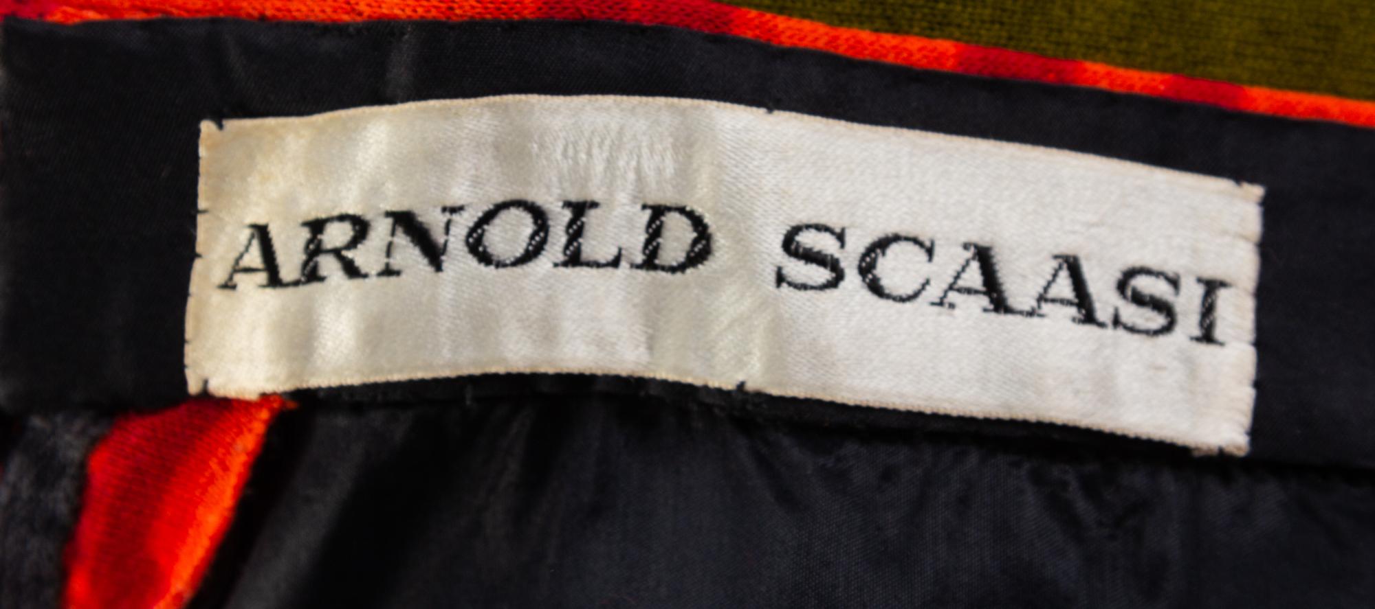 An Arnold Scaasi Multicolor Wool Floral Evening Skirt and Wrap, No size.