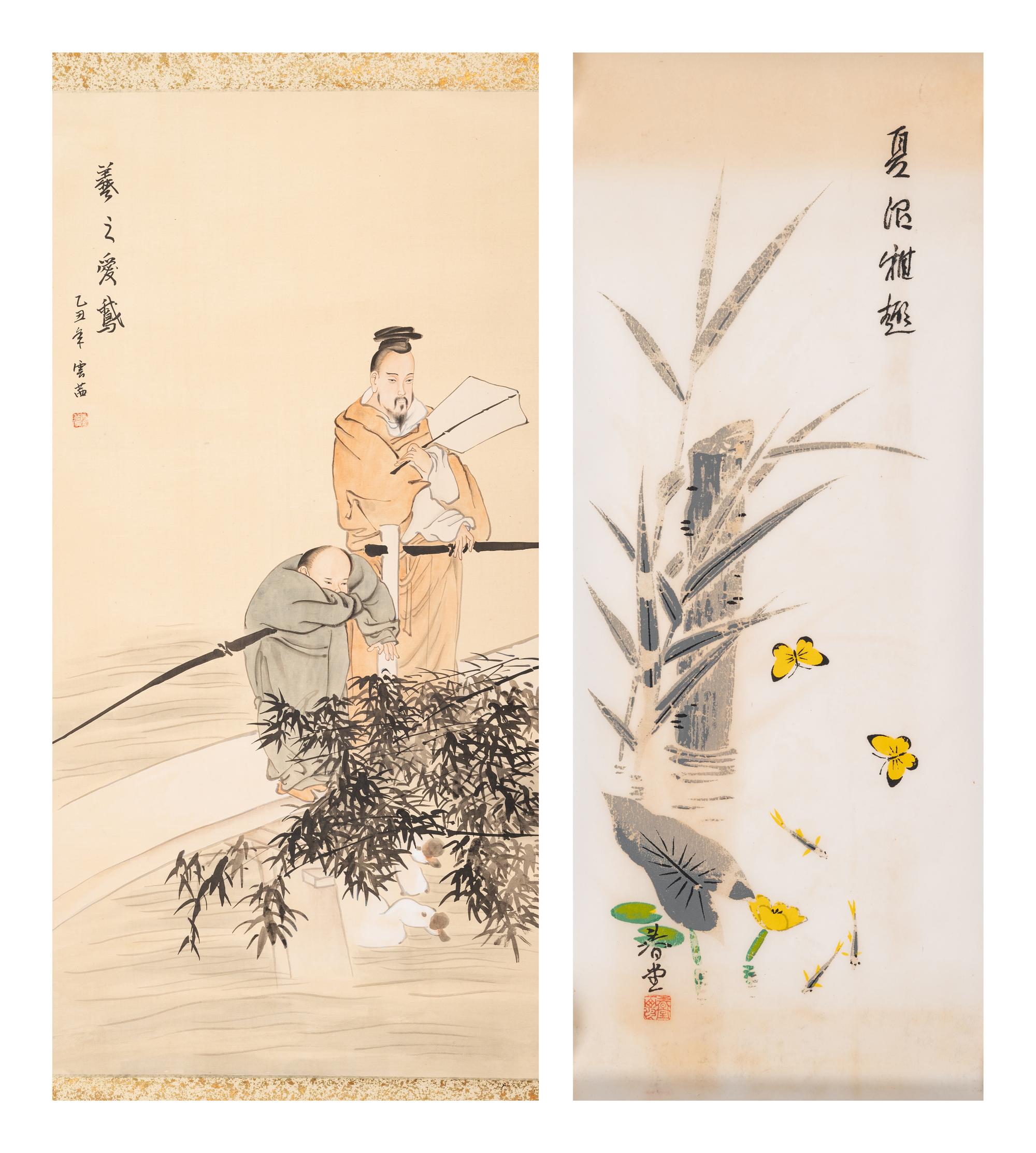 Three Chinese and Japanese Hanging Scrolls