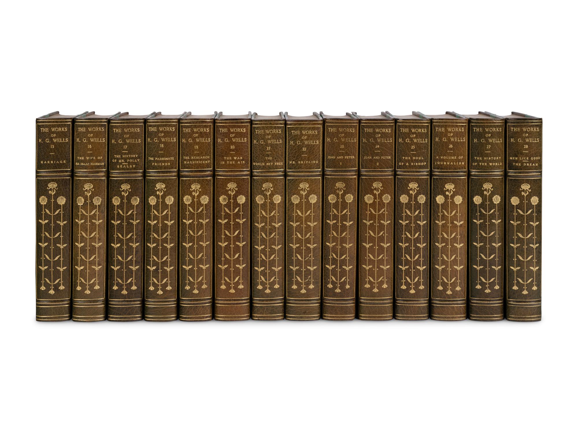 [BINDINGS]. WELLS, H.G. (1866-1946). Works . New York: Charles Scribner’s Sons, 1924-27.