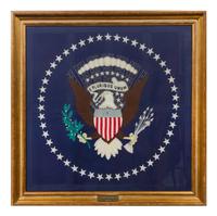 An American Presidential Presentation Flag Height overall 45 x width 45 inches.