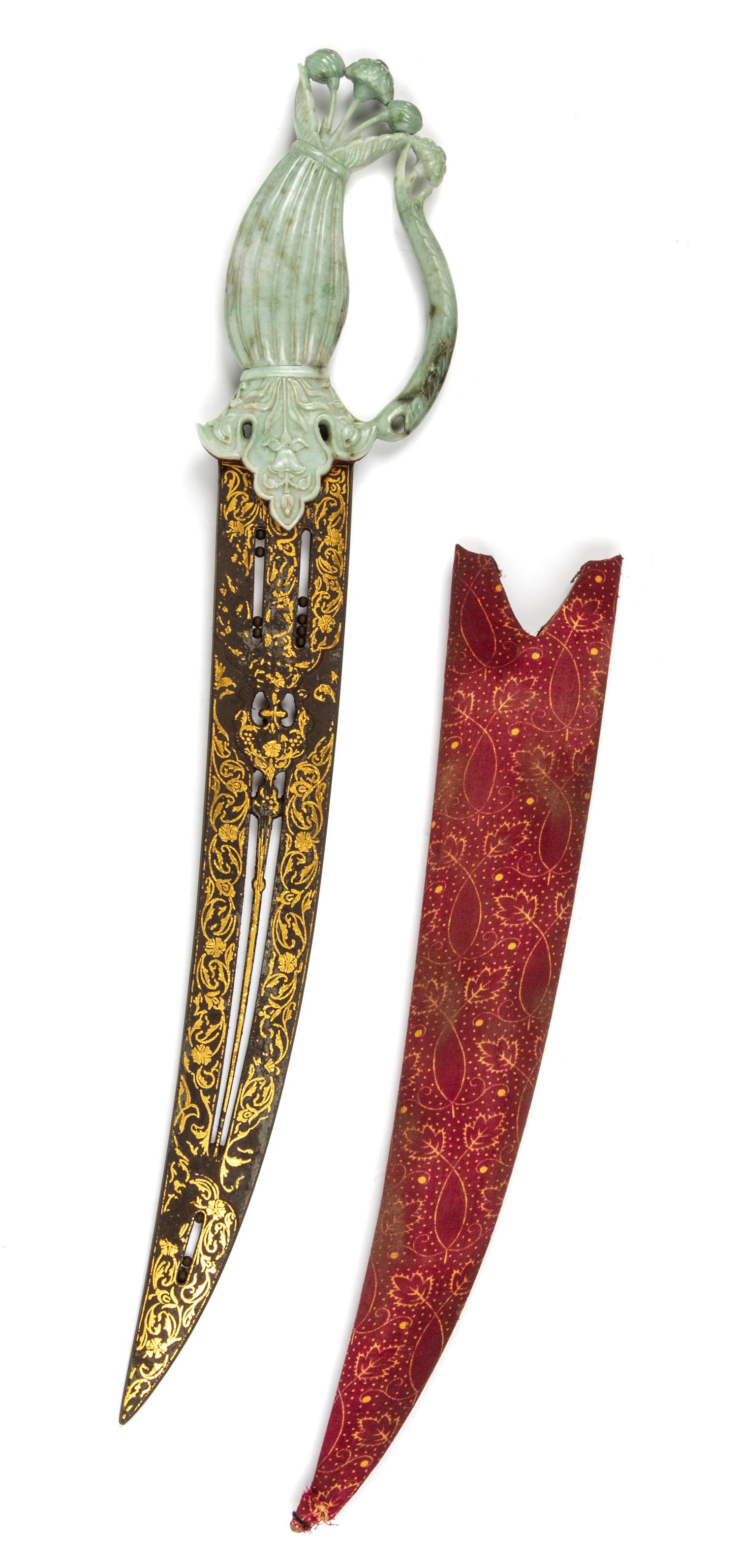 A Mughal Style Gilt Blade Dagger Length 19 3/4 inches. — 20TH CENTURY