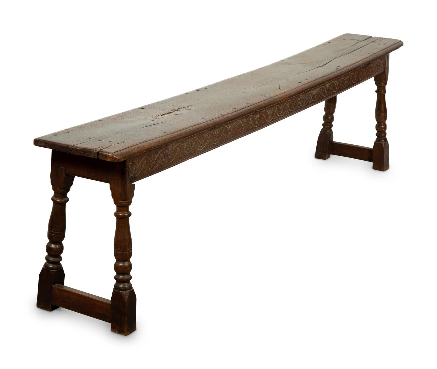 An English Oak Hall Bench