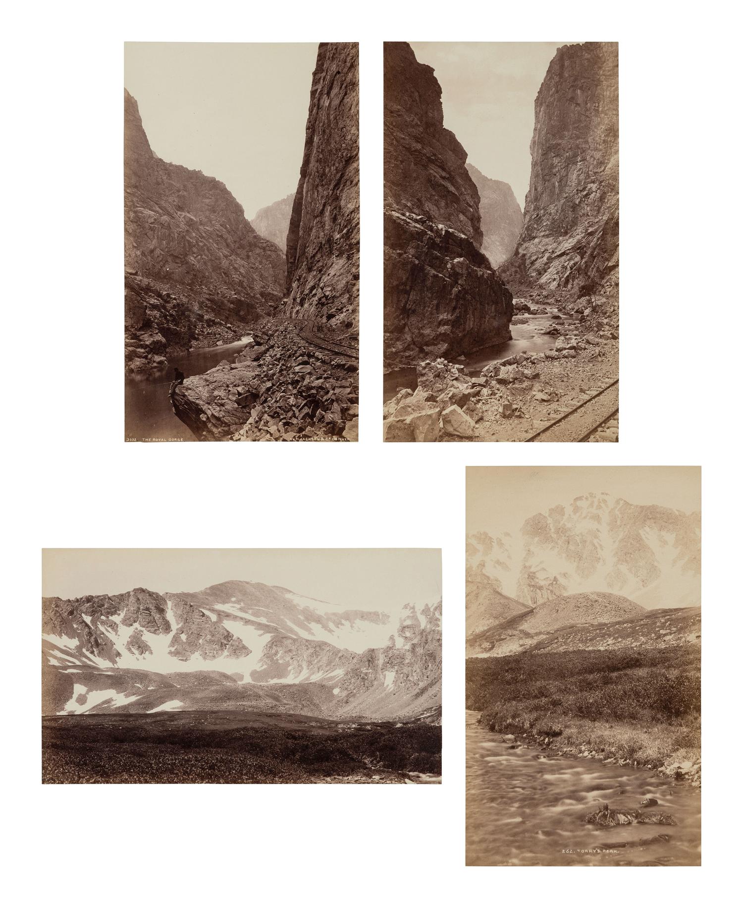 JACKSON, William Henry (1843-1942). Suite of 38 albumen photographs: Rocky Mountain Railroad Album, Steam and Steel Across the Great Divide, Silverton Colorado, Silverton Sultan, 1883.