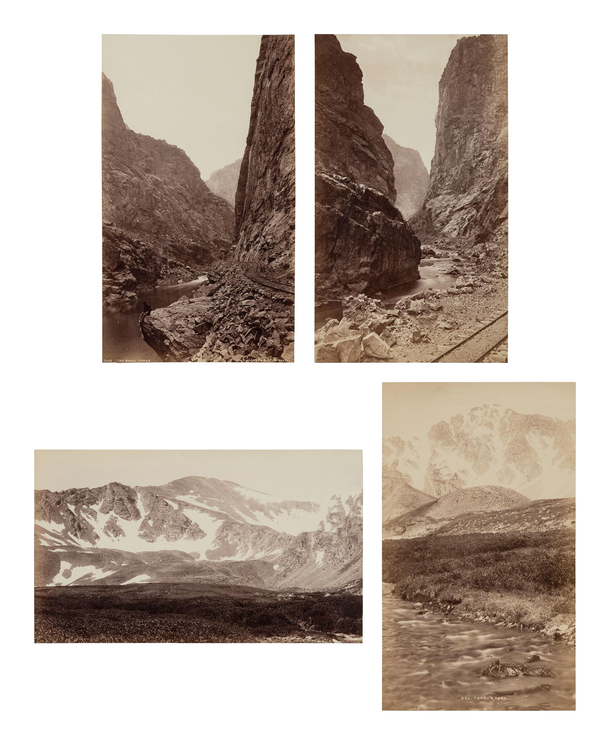 JACKSON, William Henry (1843-1942). Suite of 38 albumen photographs: Rocky Mountain Railroad Album, Steam and Steel Across the Great Divide, Silverton Colorado, Silverton Sultan, 1883.