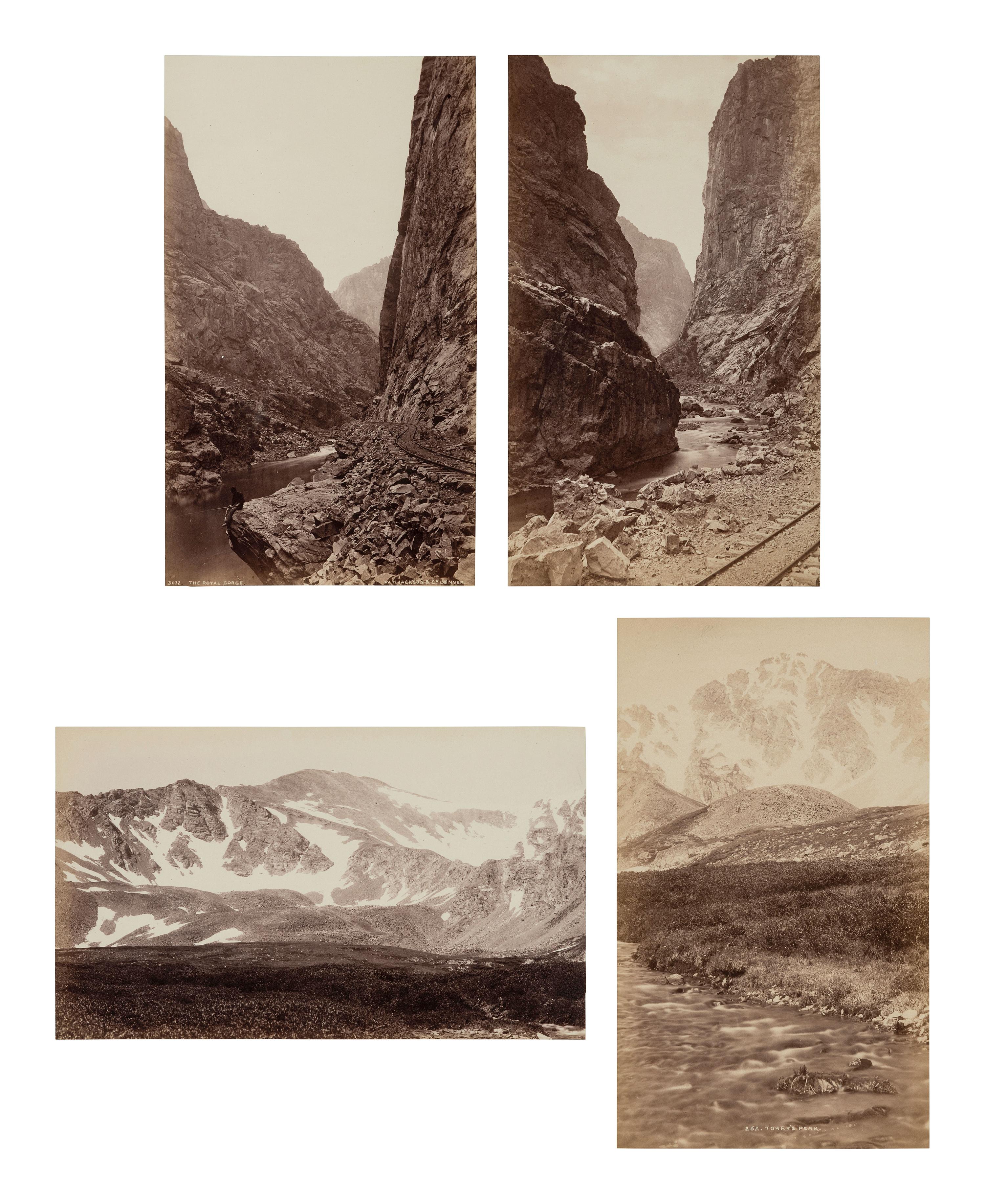 JACKSON, William Henry (1843-1942). Suite of 38 albumen photographs: Rocky Mountain Railroad Album, Steam and Steel Across the Great Divide, Silverton Colorado, Silverton Sultan, 1883.