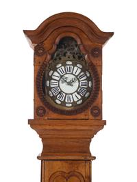A Louis XV Povincial Fruitwood Case Clock