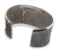 14k Gold and Silver Tufa Cast Cuff Bracelet, with Lander Turquoise