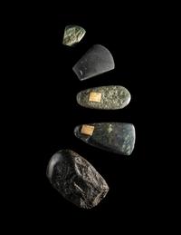 Five Neolithic Jadeite and Basalt Axe Heads
