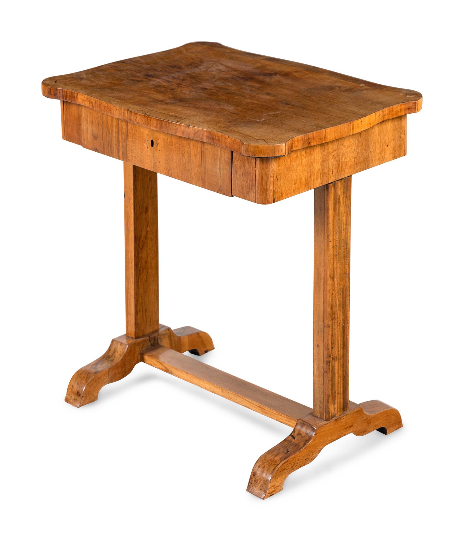A Biedermeier Walnut Work Table