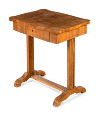 A Biedermeier Walnut Work Table