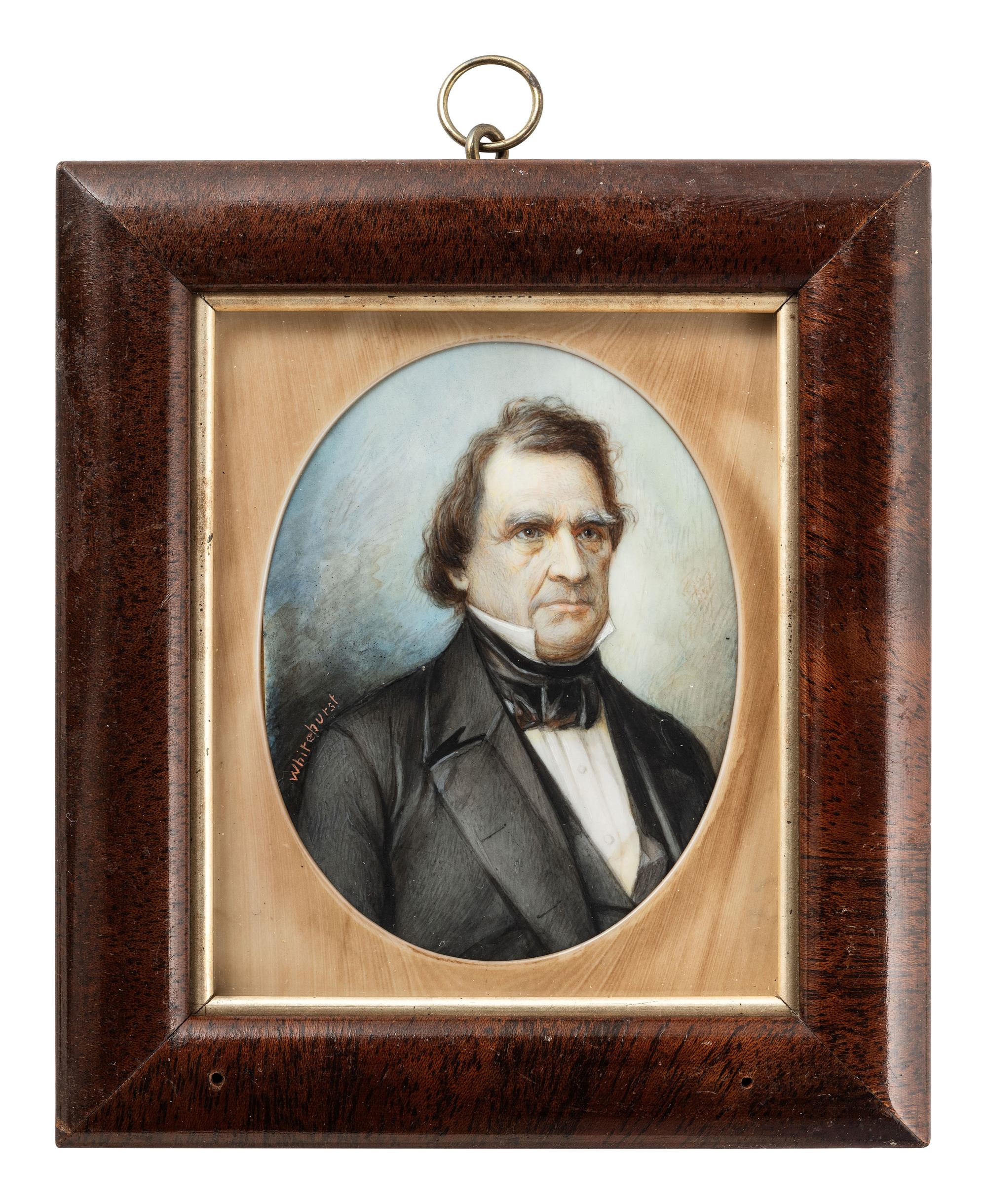 [WAR OF 1812-POLITICS]. WHITEHURST, Jesse (1820-1875), artist. Miniature painting of William Learned Marcy.