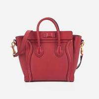 A Celine Nano Luggage Red Leather Handbag Celine