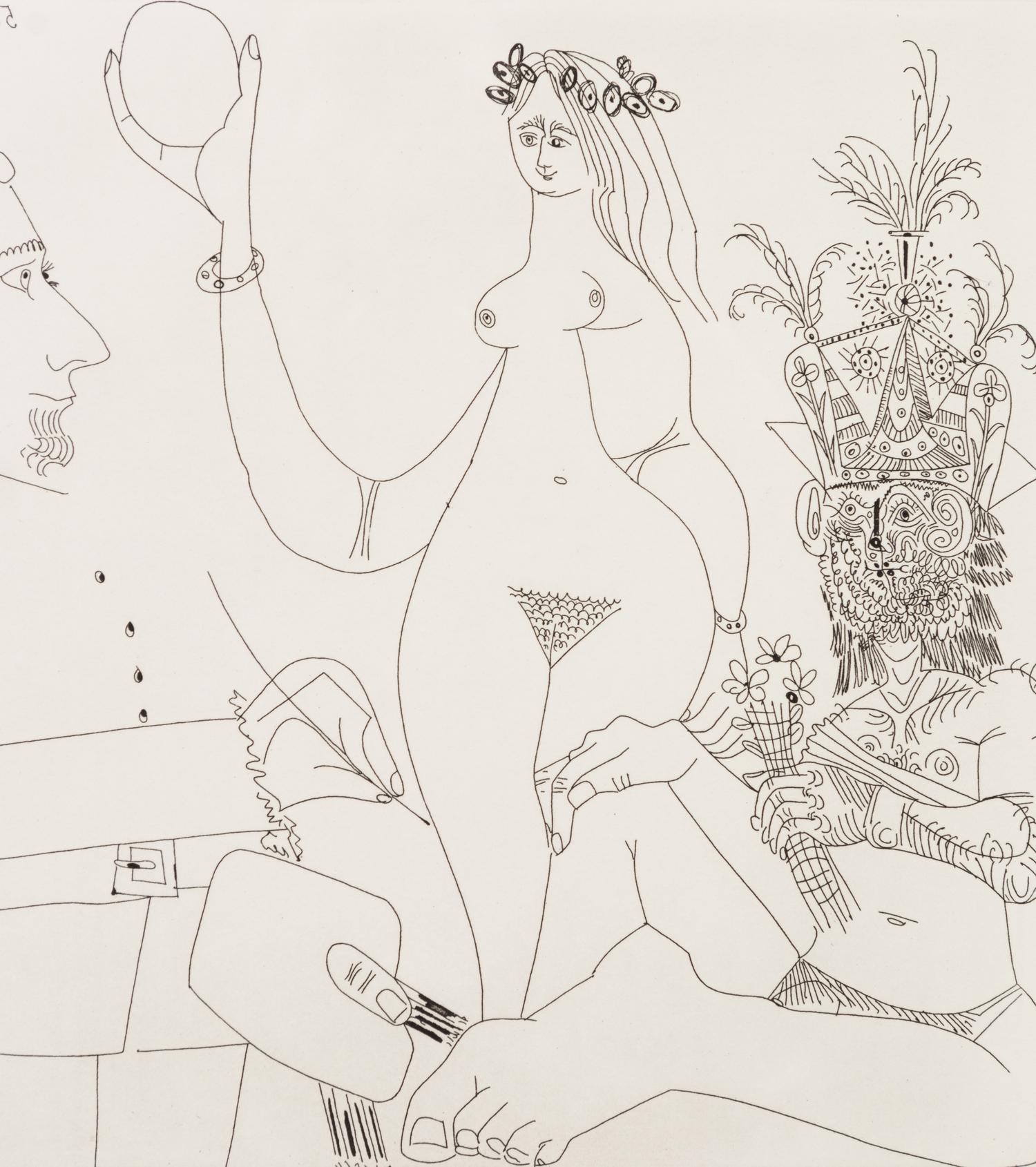 Peintre devant une Trois Graces