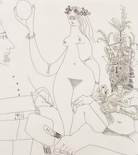 Peintre devant une Trois Graces