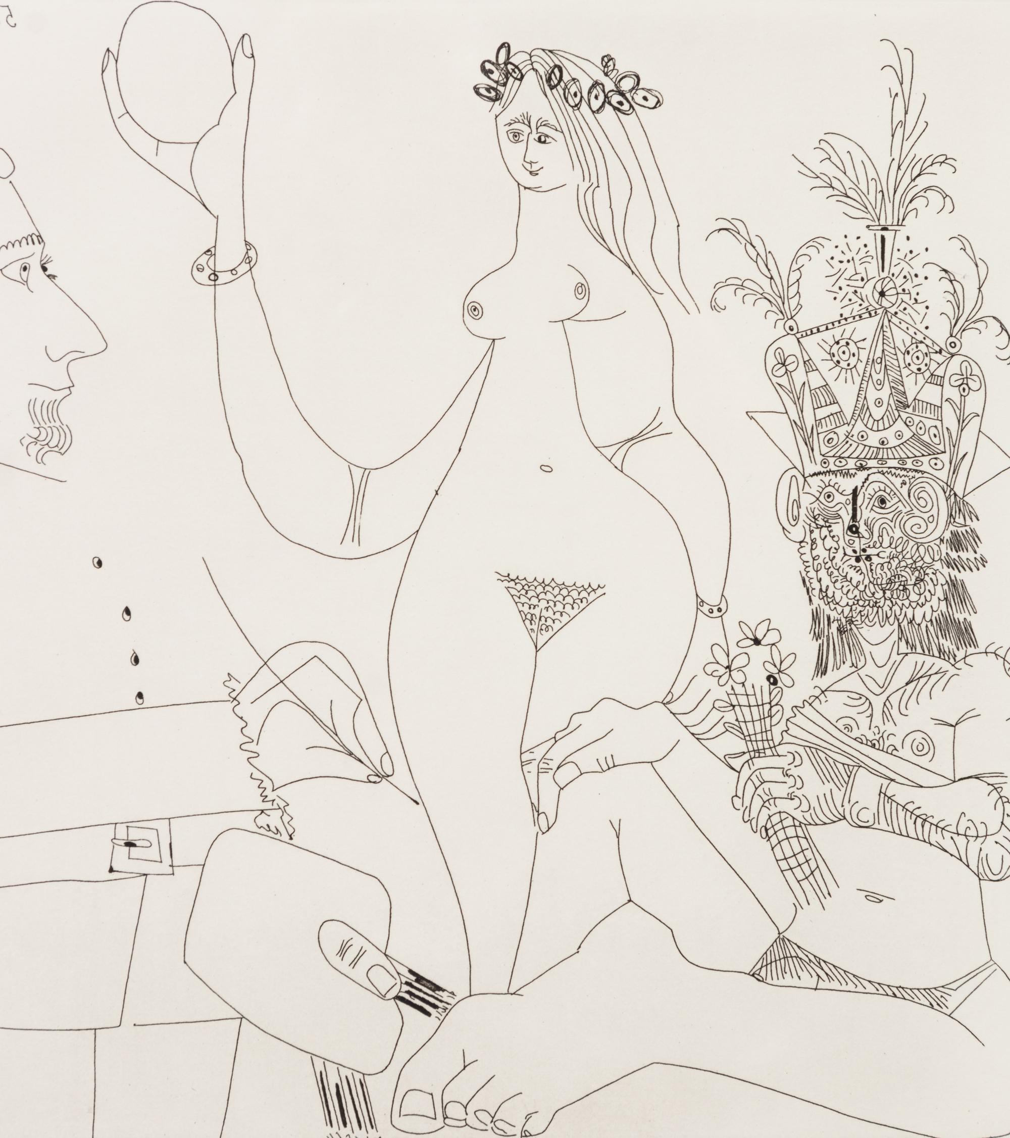 Peintre devant une Trois Graces