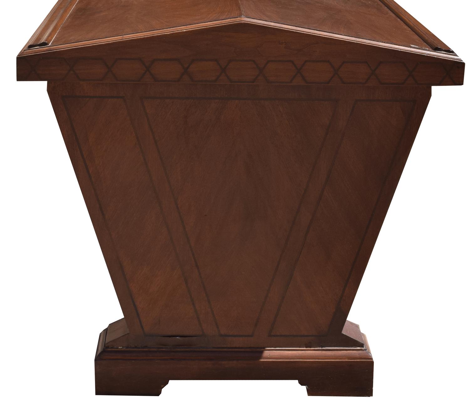A Mahogany and Ebony Inlaid Library Table 138" W x 36" D x 33" H — United States, Early 20th Century