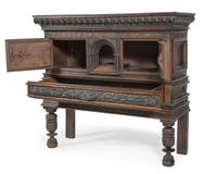 An English Gothic Revival Oak Court Cupboard