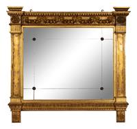 An English Giltwood and Gesso Overmantel Mirror
