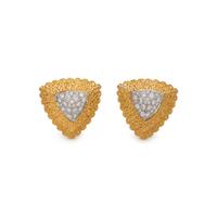 VAN CLEEF & ARPELS, YELLOW GOLD AND DIAMOND EARCLIPS