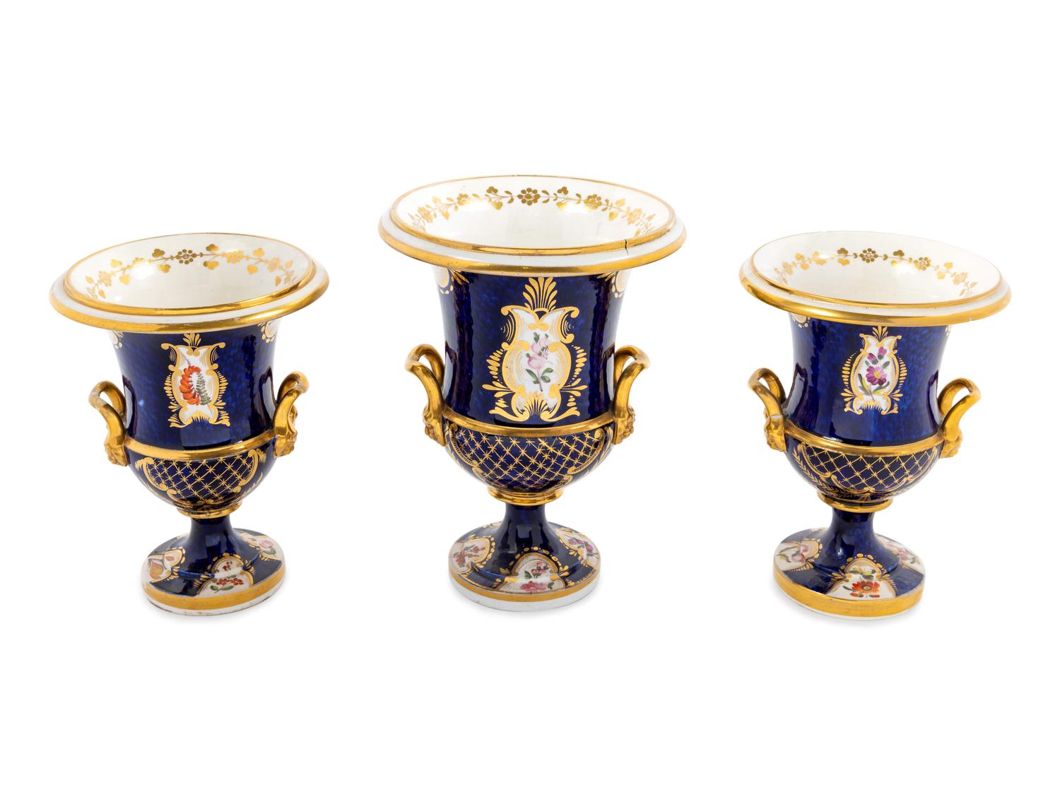 A Three Piece Porcelain Garniture