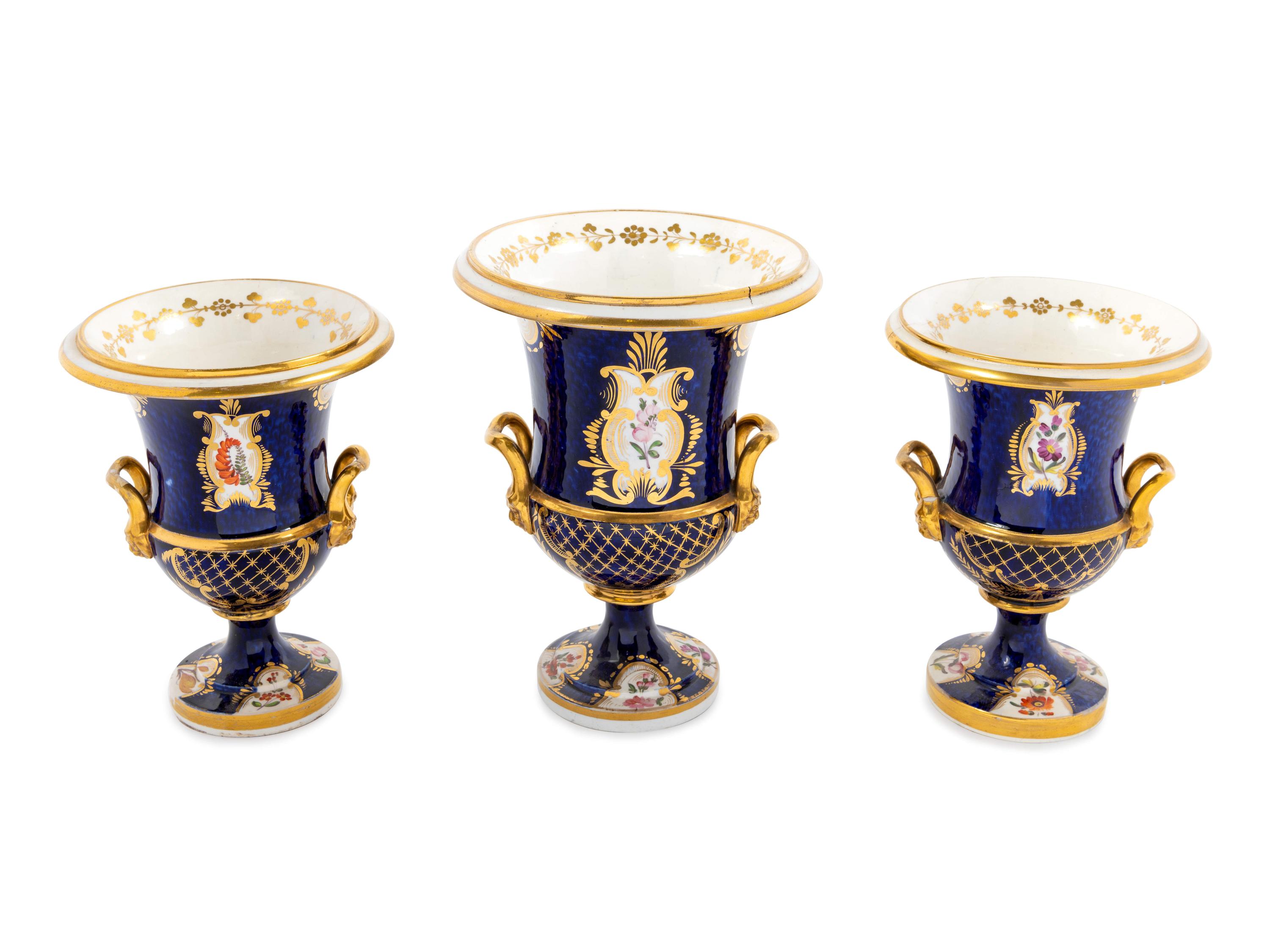 A Three Piece Porcelain Garniture