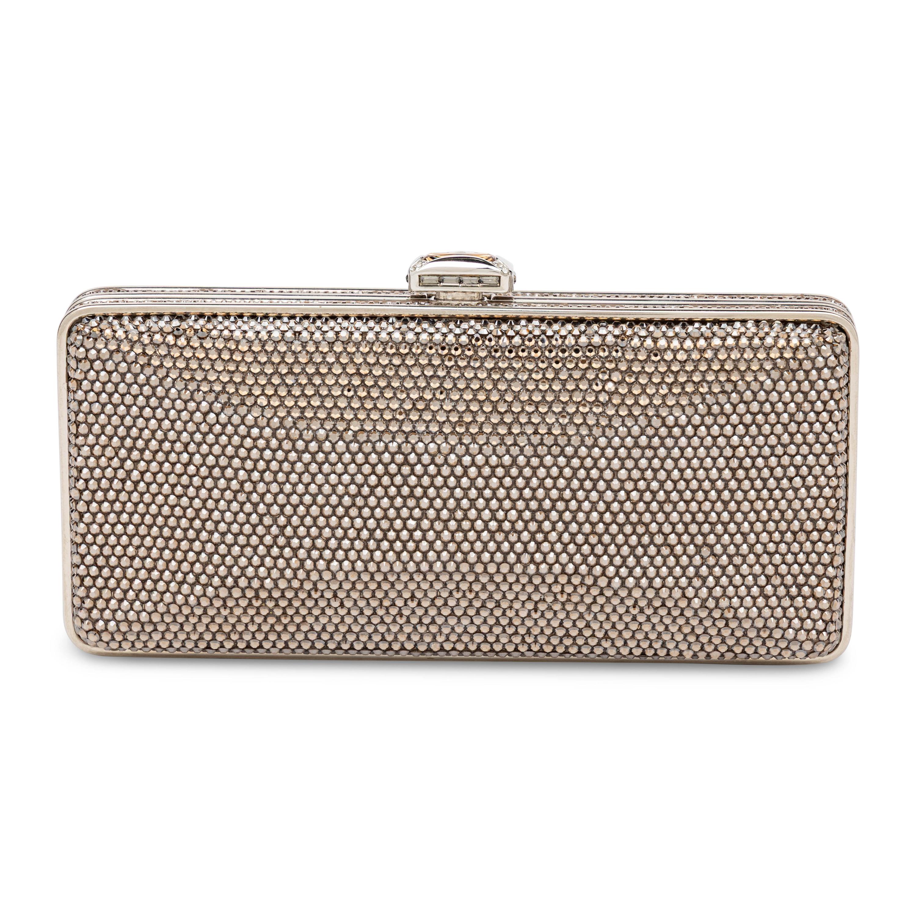 Judith Leiber, Brown Crystal-Embellished Minaudière