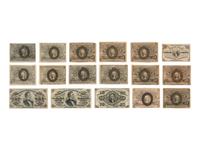 [CIVIL WAR]. A group of fractional currency, patriotic covers, & 19th century notes and covers.