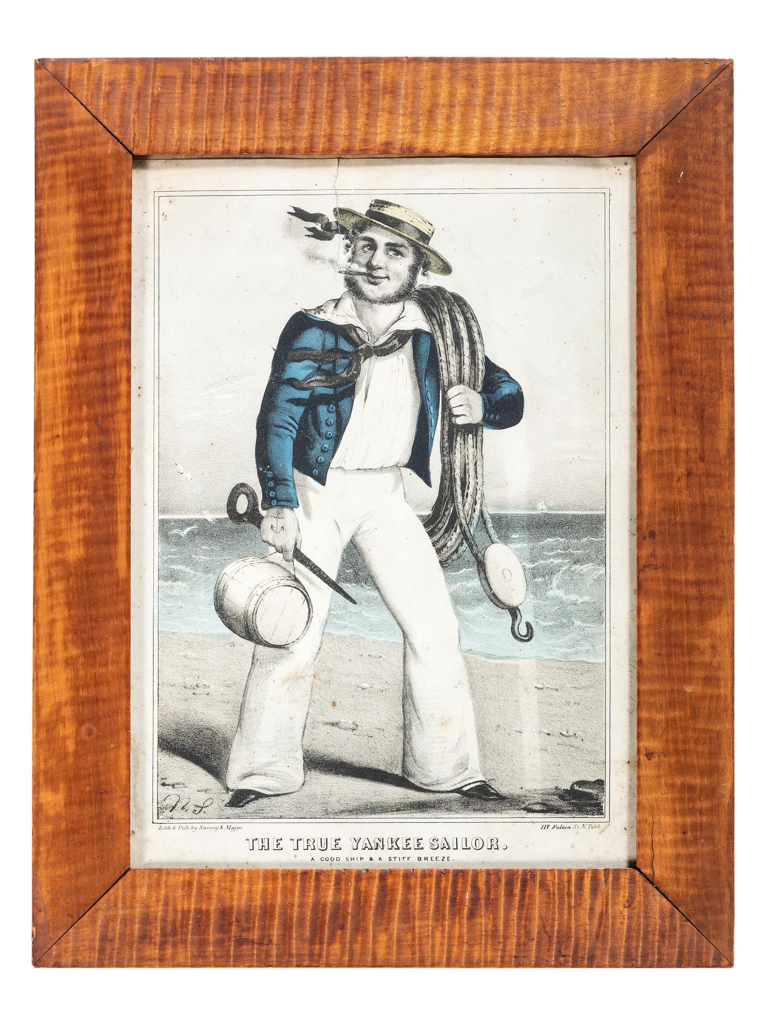 A Sarony & Major Hand-Colored Lithograph, "The True Yankee Sailor"