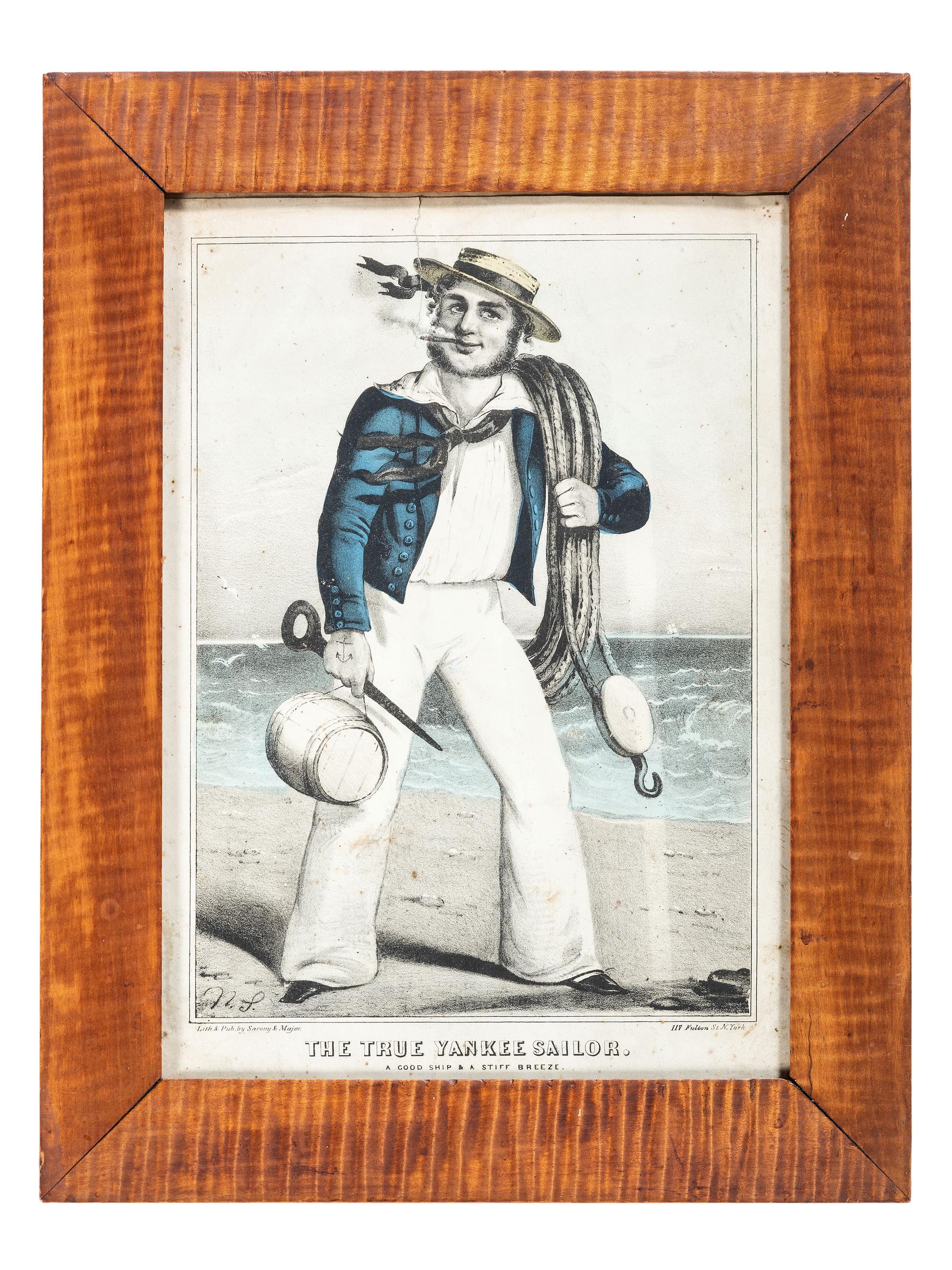 A Sarony & Major Hand-Colored Lithograph, "The True Yankee Sailor"