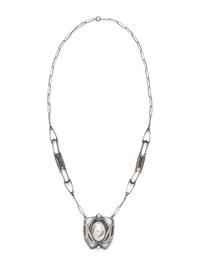 KALO SHOP, ARTS AND CRAFTS, STERLING SILVER AND BLISTER PEARL NECKLACE