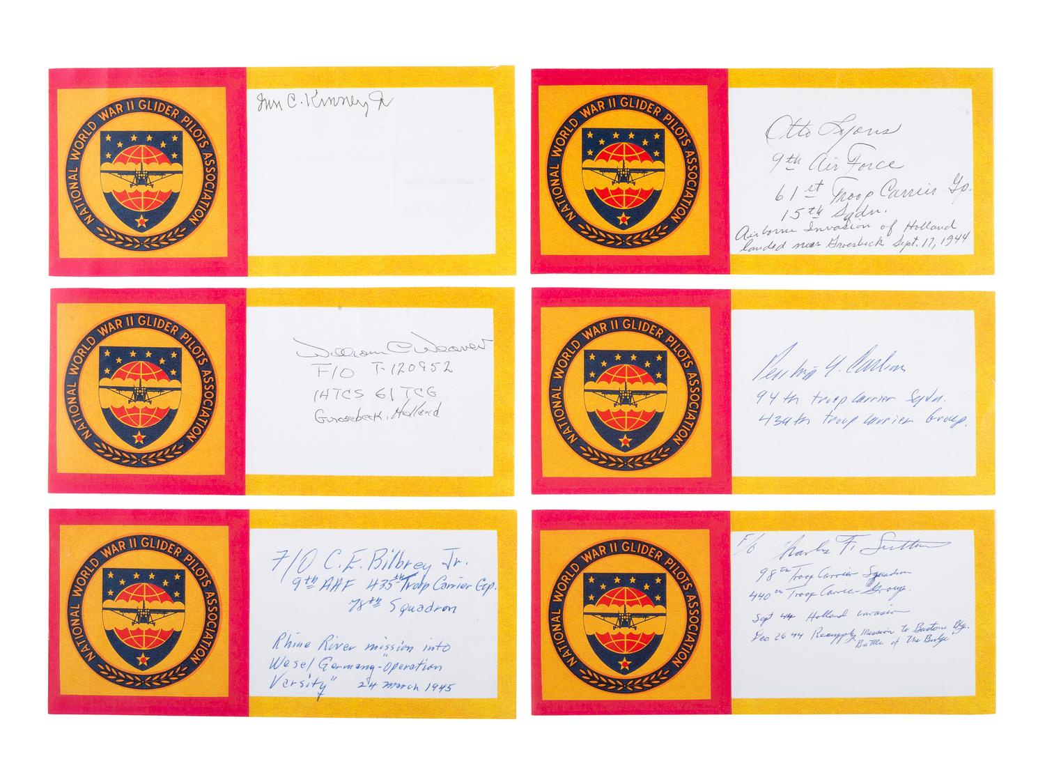 [WWII]. Signatures from 26 glider pilots and soldiers, incl. forces who participated in D-Day.