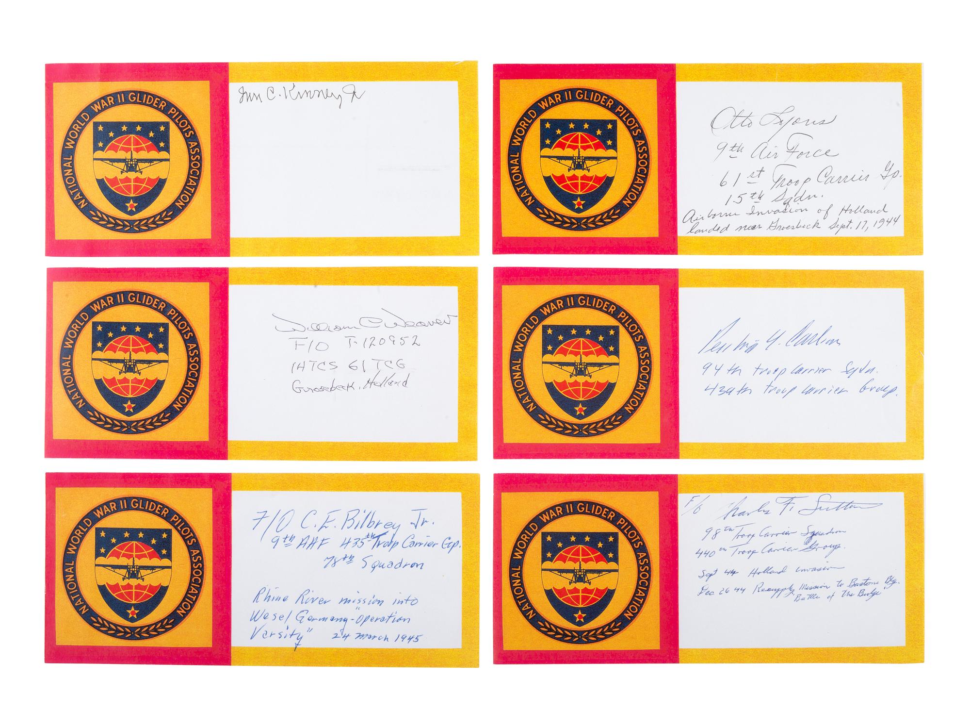 [WWII]. Signatures from 26 glider pilots and soldiers, incl. forces who participated in D-Day.