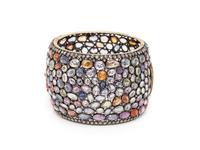 MULTICOLOR SAPPHIRE AND DIAMOND BANGLE BRACELET