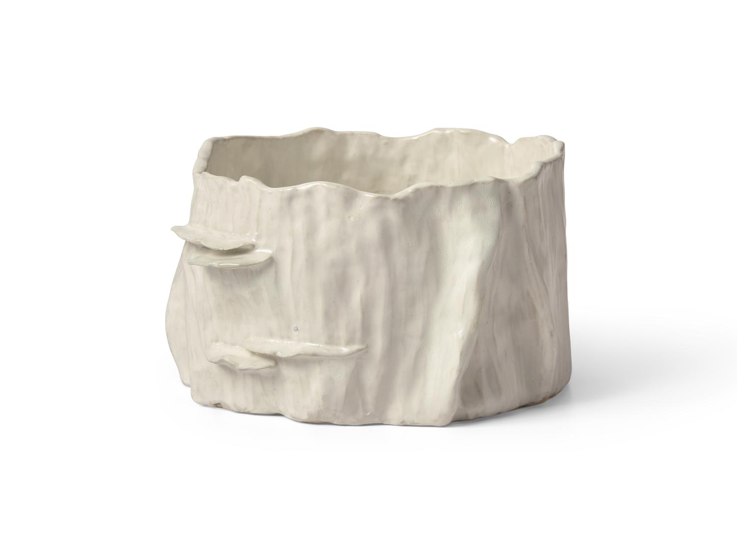 A Faux Bois Stoneware Orchid Pot By Loie DeVore DONATED BY LOIE DEVORE