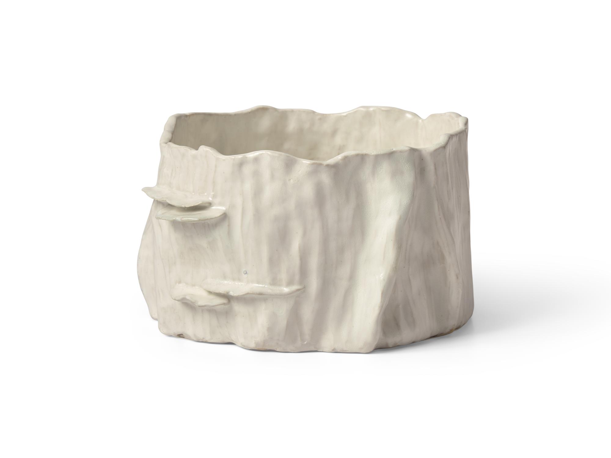 A Faux Bois Stoneware Orchid Pot By Loie DeVore DONATED BY LOIE DEVORE
