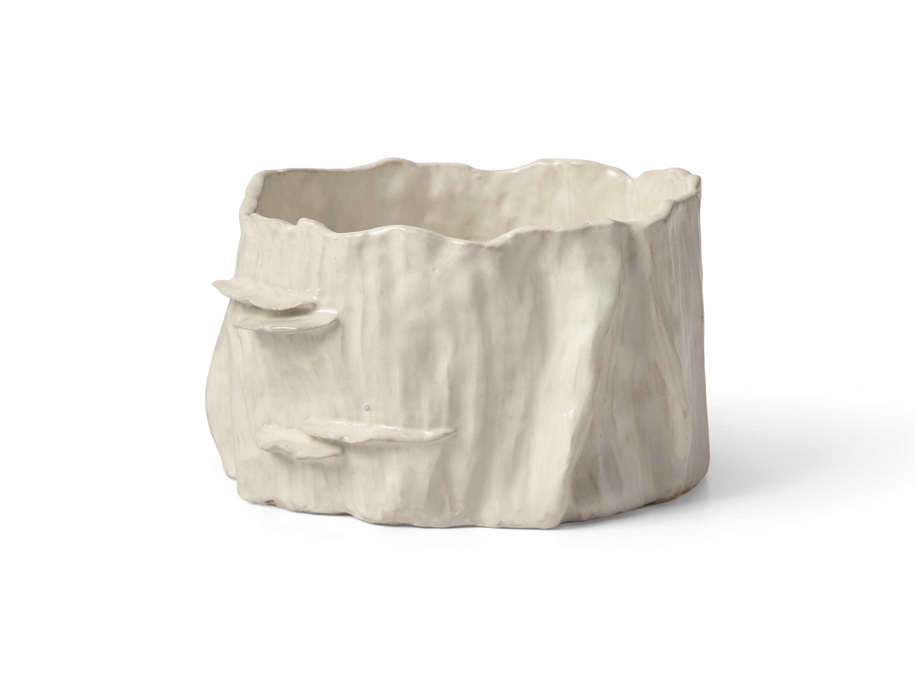 A Faux Bois Stoneware Orchid Pot By Loie DeVore DONATED BY LOIE DEVORE